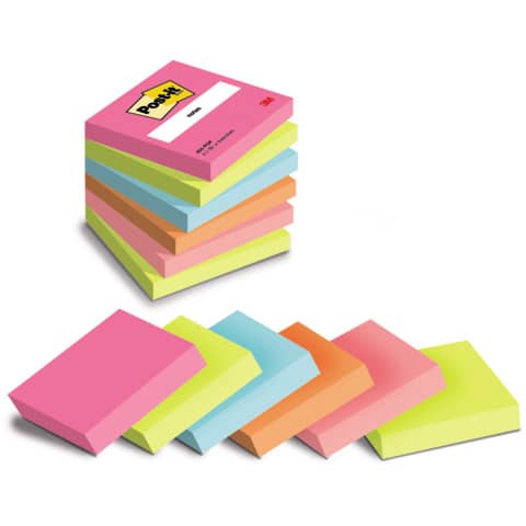 Foglietti Post-it® Popmistic - conf. 6 blocchetti da 100 ff - 76x76 mm - 654-pop